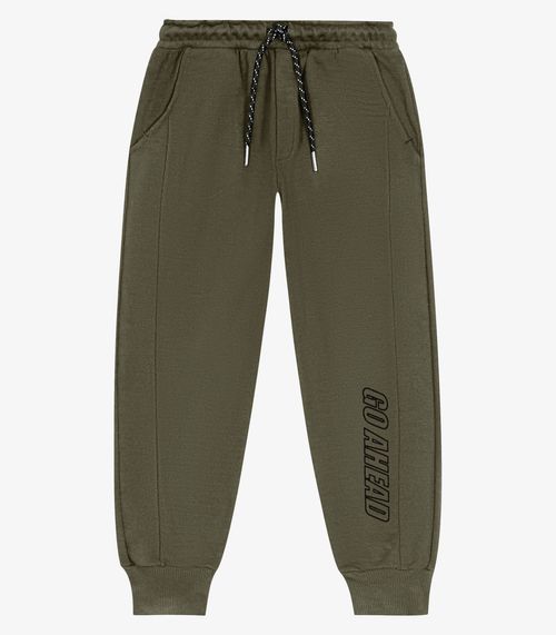 Calça Infantil Menino Em Moletom Trick Nick Verde