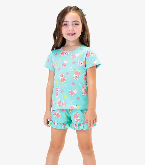 Pijama Infantil Menina Rovi Kids Azul