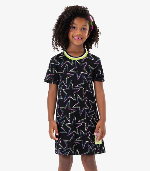 Vestido Infantil Star Rovi Kids Preto