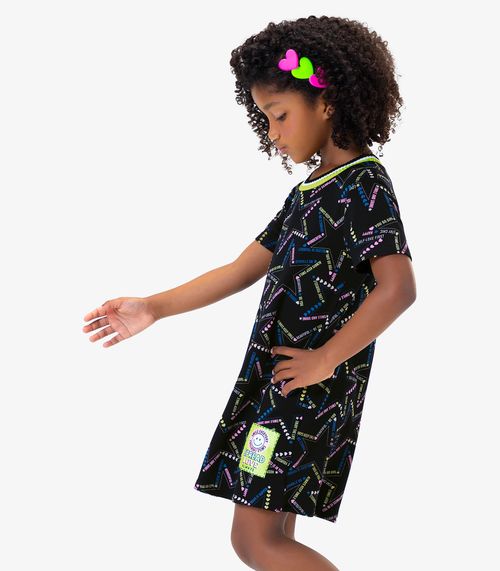 Vestido Infantil Star Rovi Kids Preto