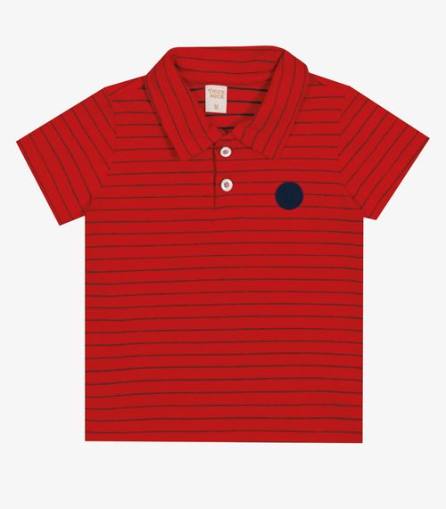 Camisa Polo Infantil Listrada Trick Nick Vermelho