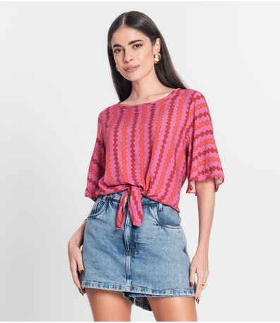 Blusa Feminina Estampada Infinita Cor Rosa