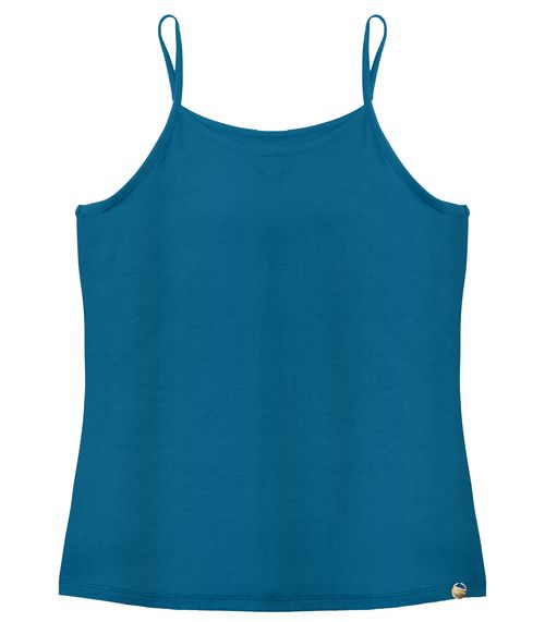 Blusa de Alça Feminina Viscotorcion Básica Rovitex Azul