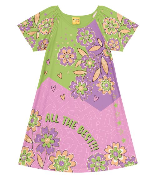 Vestido Infantil Estampado Rovi Kids Verde
