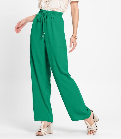 Calça Feminina Com Bolso Cargo Rovitex Verde
