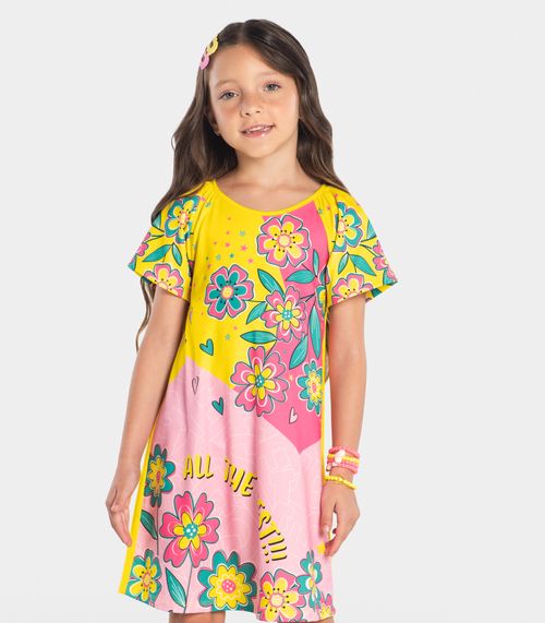 Vestido Infantil Estampado Rovi Kids Amarelo