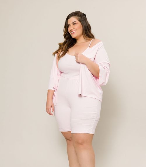 Top Plus Size Feminino Evanilda Rosa