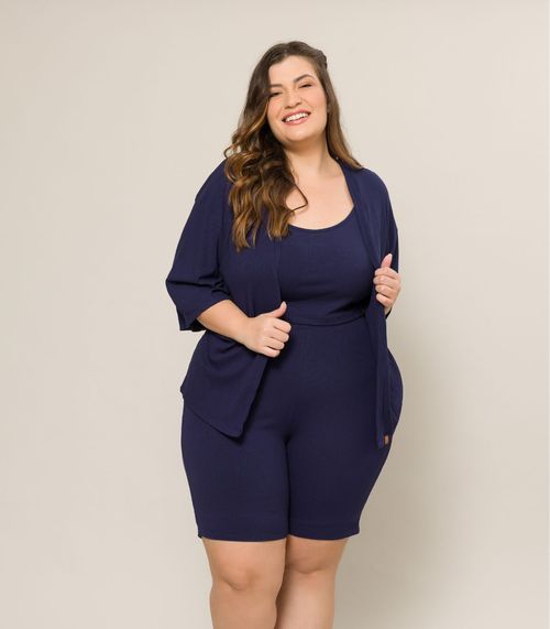 Top Plus Size Feminino Evanilda Azul