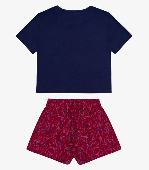 Conjunto Infantil Blusa Com Shorts Azul