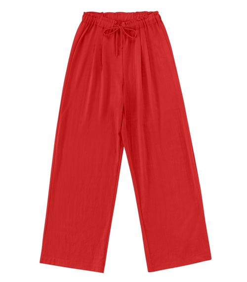 Calça De Viscose Rajada Feminina Endless Vermelho