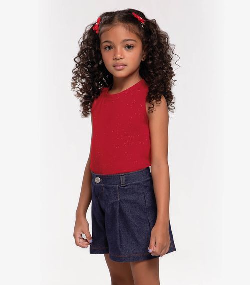 Regata Infantil Feminina Gola Alta Trick Nick Vermelho