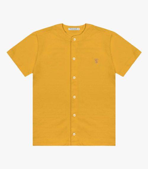 Camisa Infantil Em Meia Malha Trick Nick Amarelo