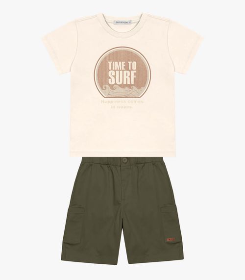 Conjunto Infantil Masculino Trick Nick Bege