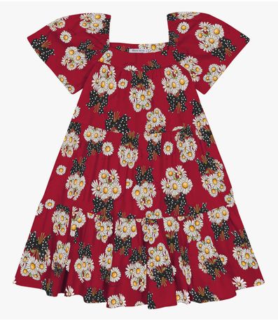 Vestido Infantil Estampado Trick Nick Vermelho
