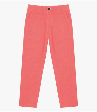 Calça Infantil Masculina Em Linho Trick Nick Rosa