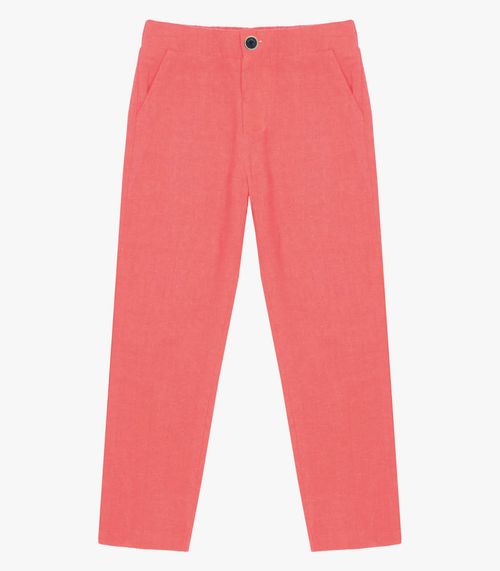 Calça Infantil Masculina Em Linho Trick Nick Rosa