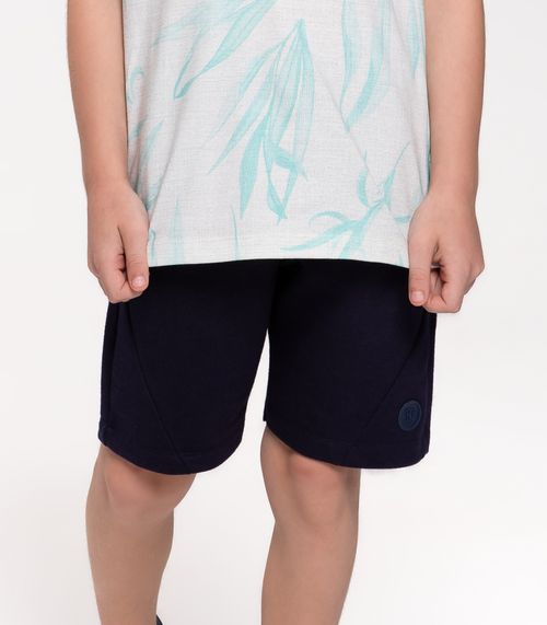 Bermuda Infantil Masculina Em Moletom Trick Nick Azul