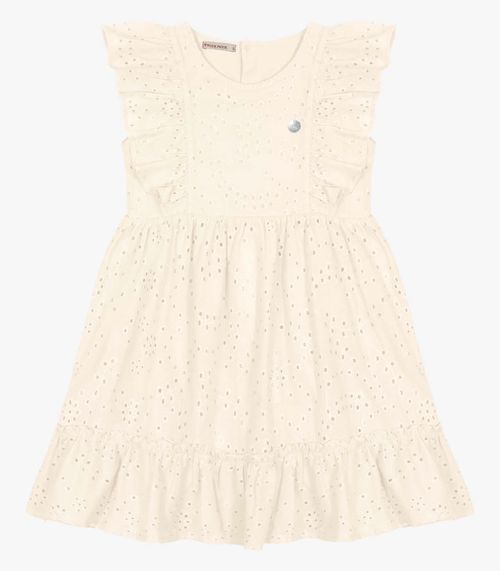 Vestido Infantil Em Laise Trick Nick Bege