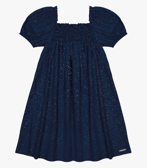 Vestido Infantil Com Glitter Trick Nick Azul