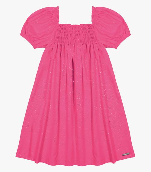 Vestido Infantil Com Glitter Trick Nick Rosa