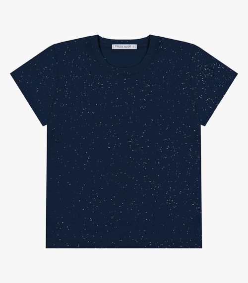 Blusa Infantil Feminina Com Glitter Trick Nick Azul