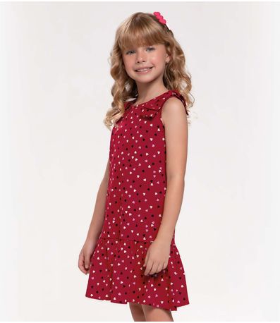 Vestido Infantil Com Laço Trick Nick Vermelho