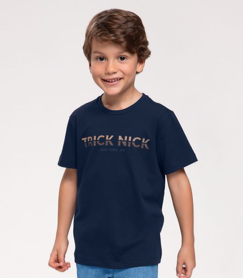 Conjunto Camiseta Com Bermuda Jeans Trick Nick Azul