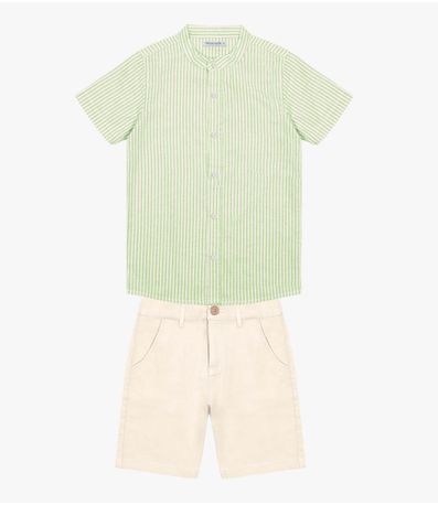 Conjunto Infantil Masculino Listrado Trick Nick Verde