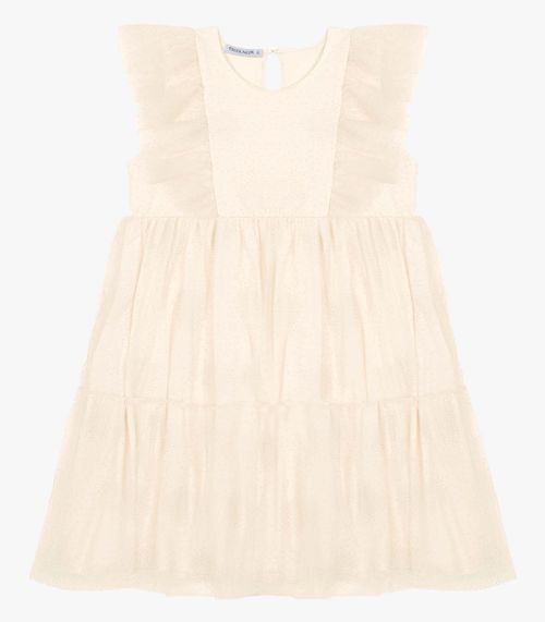 Vestido Infantil Em Tule Trick Nick Bege