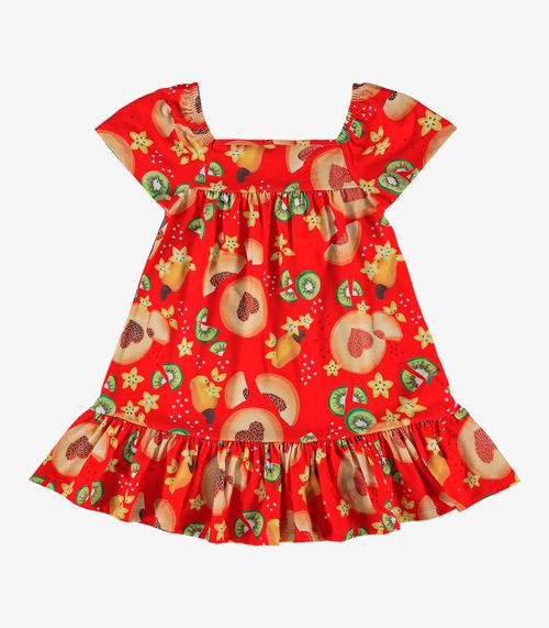 Vestido Infantil Estampado Rovi Kids Laranja