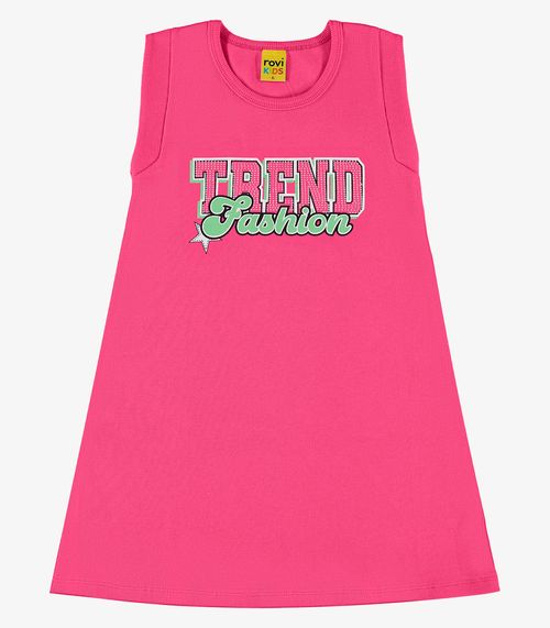 Vestido Infantil Em RIbana Rovi Kids Rosa