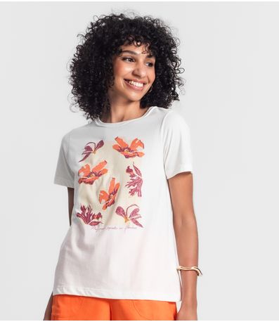 Camiseta Feminina Manga Curta Rovitex Bege