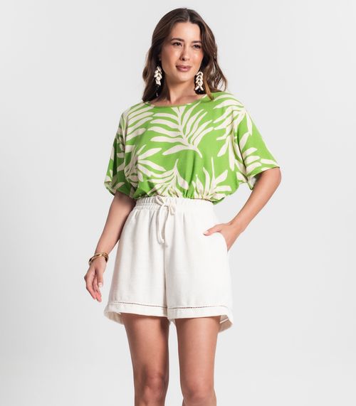 Shorts Feminino Em Moletinho Rovitex Bege