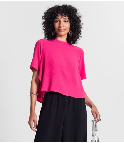 Blusa Feminina Manga Curta Rovitex Rosa