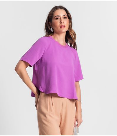 Blusa Feminina Manga Curta Rovitex Roxo