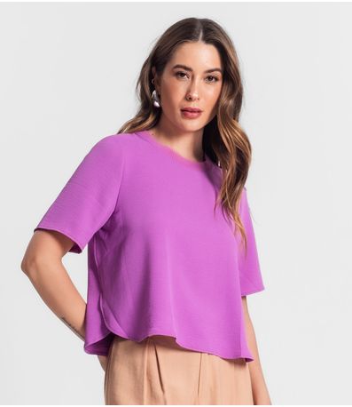 Blusa Feminina Manga Curta Rovitex Roxo