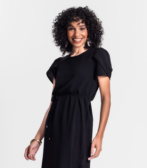 Vestido Midi Em Air Flow Rovitex Preto