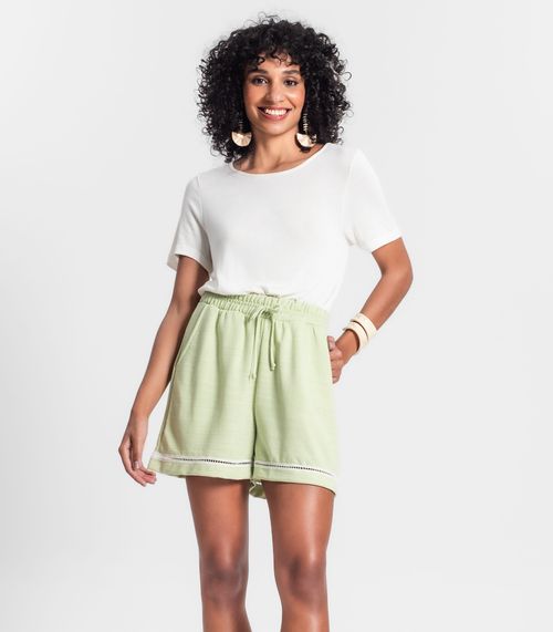 Shorts Feminino Em Moletinho Rovitex Verde