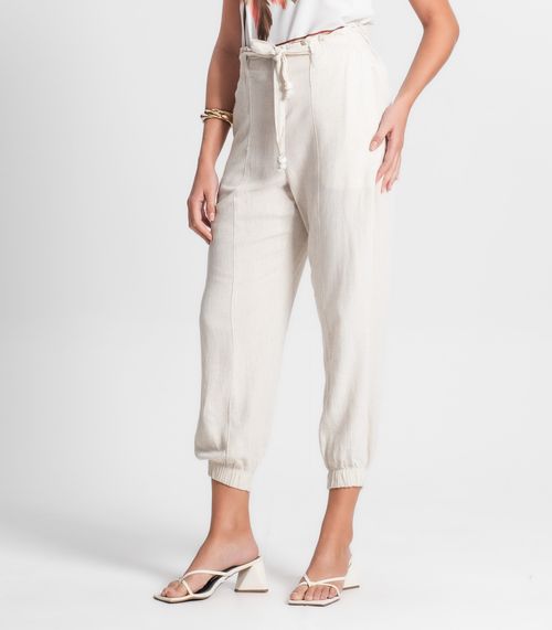Calça Jogger De Linho Strong Feminina Endless Bege