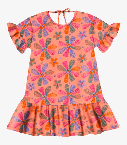 Vestido Infantil Estampado Rovi Kids Laranja
