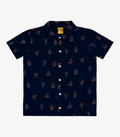 Camisa Infantil Masculina Rovi Kids Azul