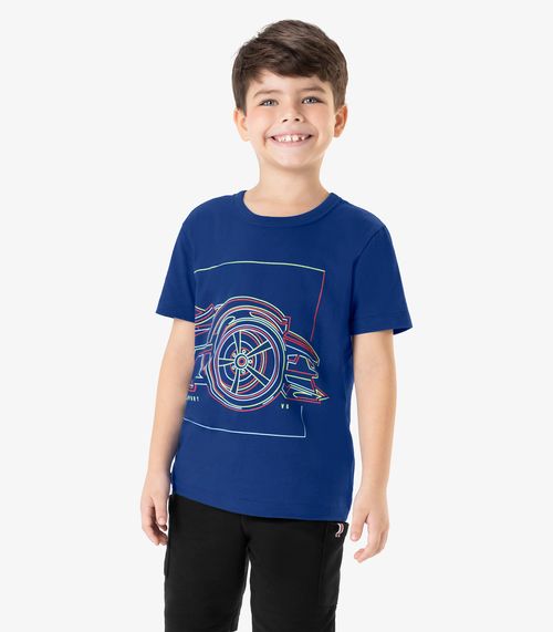 Camiseta Infantil Masculina Rovi Kids Azul