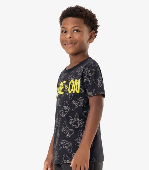 Camiseta Infantil Masculina Game Rovi Kids Preto