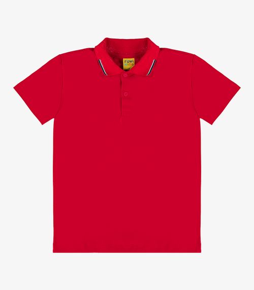 Polo Infantil Em Meia Malha Rovi Kids Vermelho