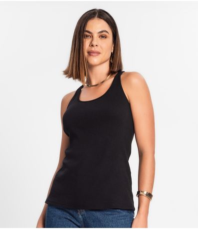 Regata Feminina Em Ribana Rovitex Preto