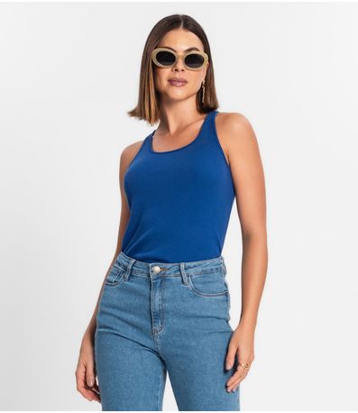 Regata Feminina Em Ribana Rovitex Azul
