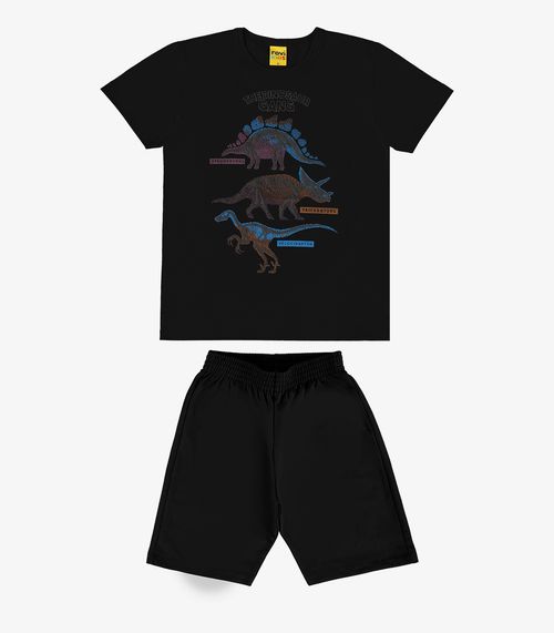 Conjunto Infantil Menino Dino Rovi Kids Preto