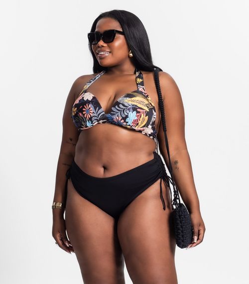 Calcinha Biquíni Plus Size Uni Femme Preto