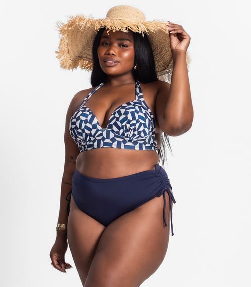 Calcinha Biquíni Plus Size Uni Femme Azul