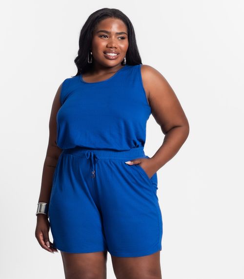 Conjunto Feminino Plus Size 3 Peças Secret Glam Azul